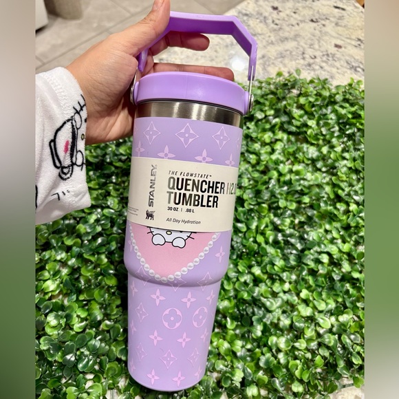 Customized Stanley Lavender Flip Straw Tumbler with Hello Kitty design - Picture 2 of 3